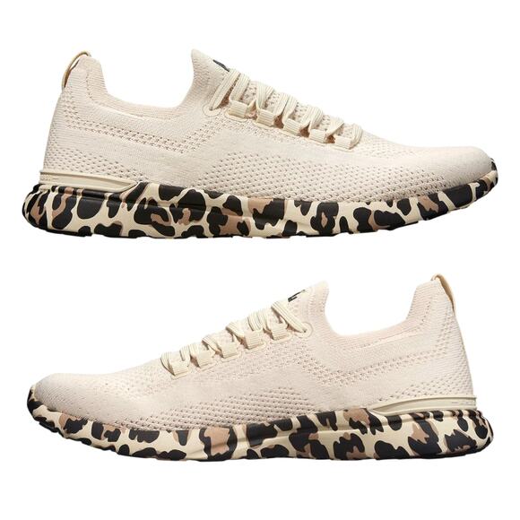 APL Men's Parchment/Leopard TechLoom Breeze Light Running Sneakers - Size US 14 - Picture 1 of 9